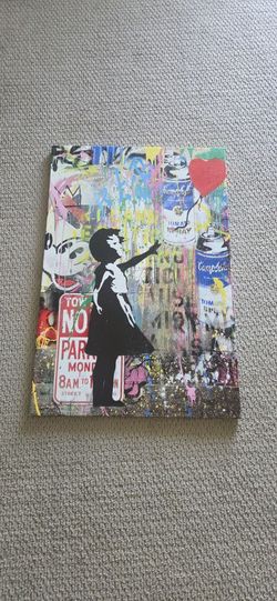 Yatsen Bridge Banksy Wall Art Paintings, Girl and Balloon Canvas Graffiti Pop Art - 24x36 i