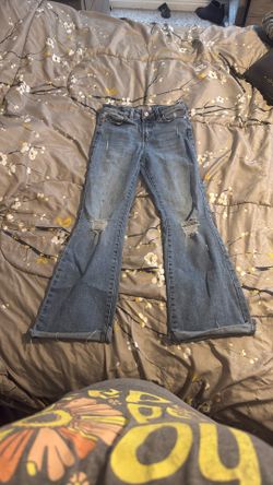 Girls Flare Distressed Jeans Size 10