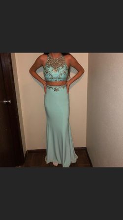 2 piece baby blue dress