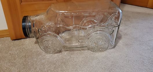 Glass antique car jug