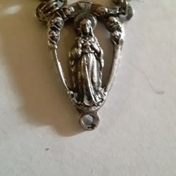 Antique Rosary Catholic Silver Womens