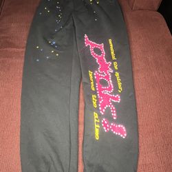 Black sp5der P*nk V2 sweats