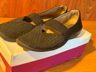 Naturalizer Black Woven Mary Jane Flats