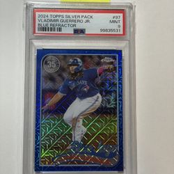 Vladimir Guerrero Jr /150 Blue Mojo Refractor Color Match PSA 9