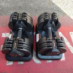 Pair Of Adjustable Dumbbells From 5 To 45 Pounds
