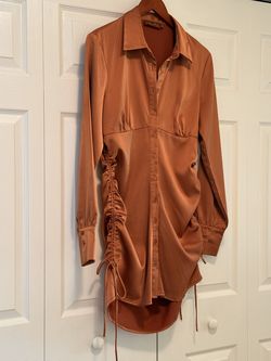 Beige Bontany Copper/Burnet Orange Dress - Large