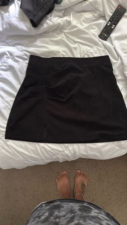 Plus Size Black Corduroy Skirt