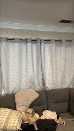 Light blue curtains
