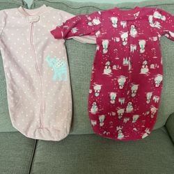 Baby Girl Fleece Sleep Sacks 0-9 Months