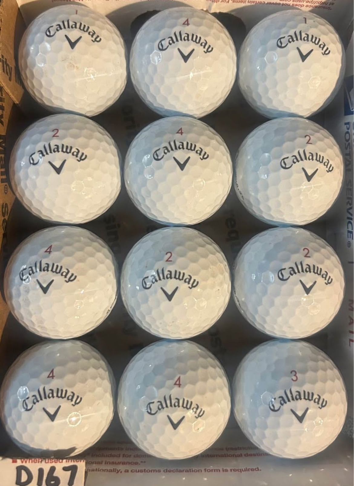 12 Callaway Chrome Soft (2024) White Golf Balls 4a Lot D167