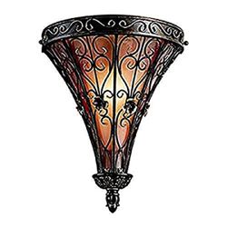 Kichler 45131TRZ, Marchesa Glass Wall Sconce Lighting, 1 Light, 60 Total Watts, Terrene Bronze,17.5-Inch