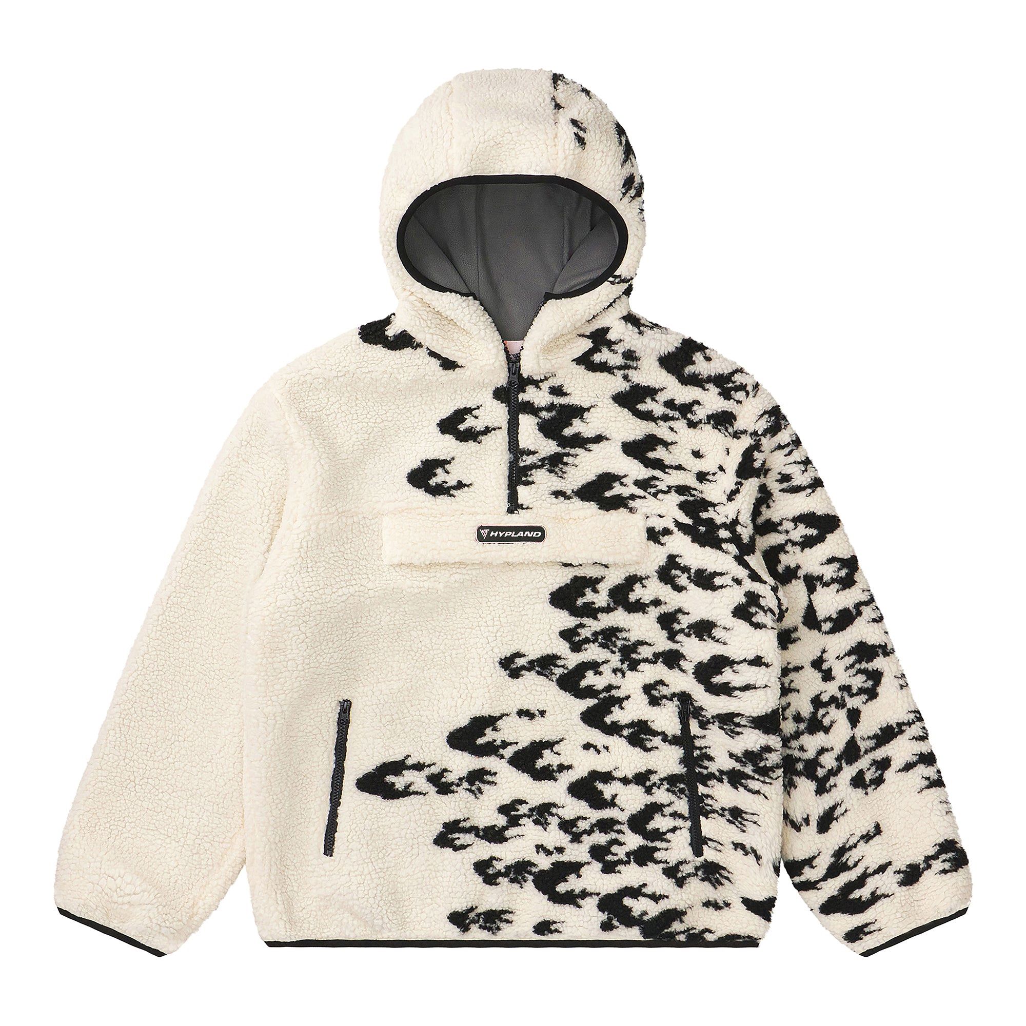 Hypland Naruto Shippuden Curse Mark Sherpa Size Large Half Zip Jacket Off White