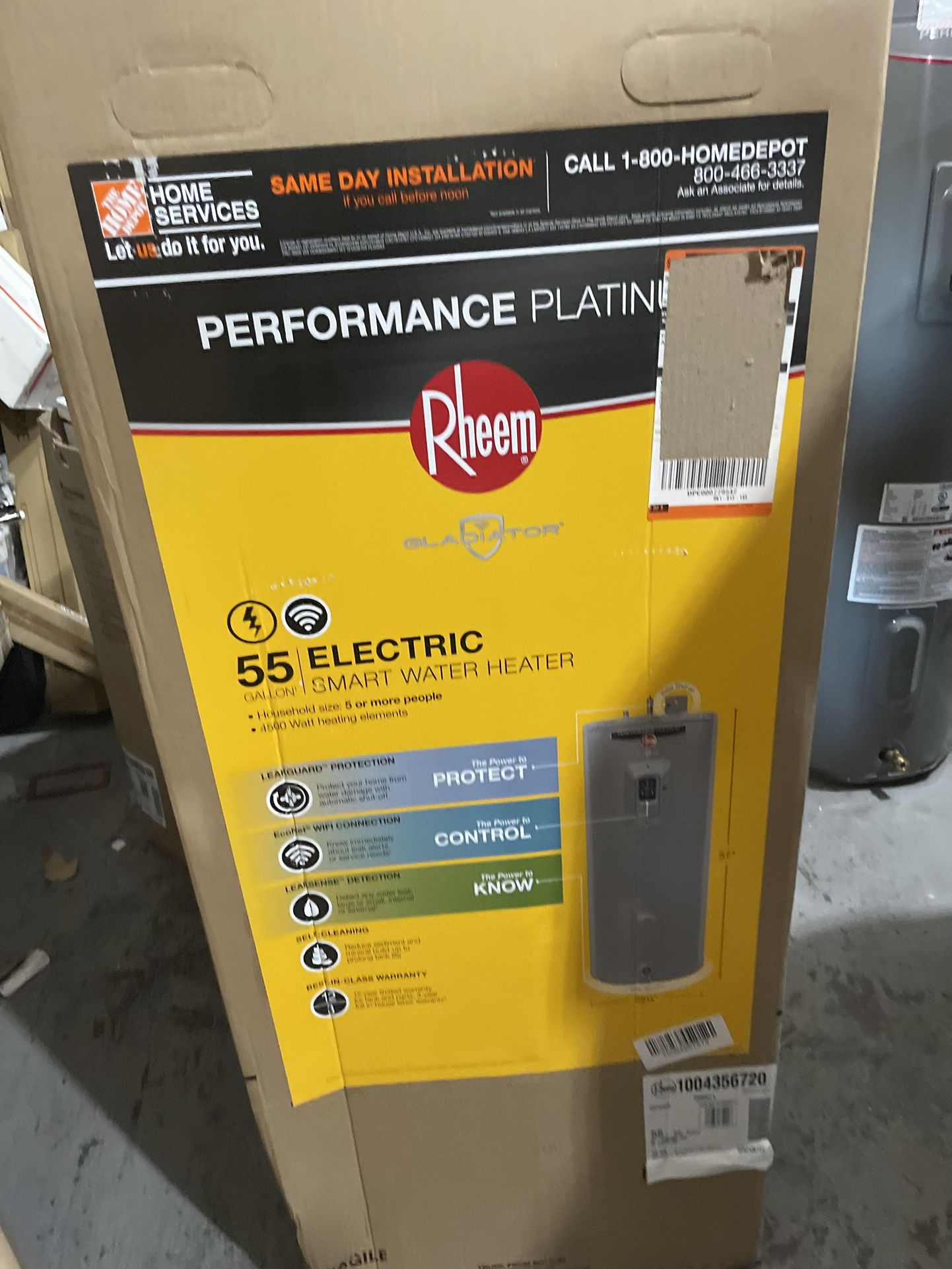 Rheem Gladiator 55 Tall 12 Year 4500 Watt Double Element