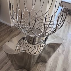 Unique Silver Wavy Table Set - Coffee & End Table!
