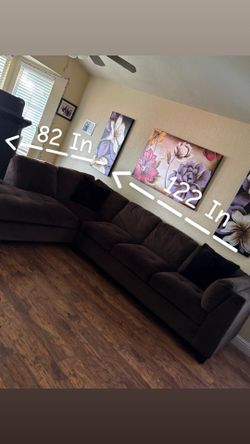 L shape brown couch