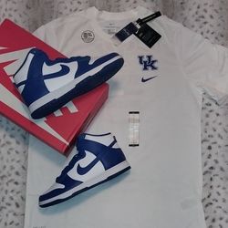 Nike Dunk High Retro Kentuky Game Royal Shirt Bundle