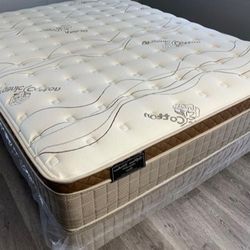 12in California King Organic Cloud Europillowtop Mattress And Boxspring