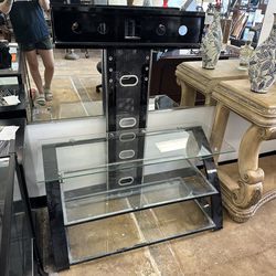 Glass And Metal TV Stand