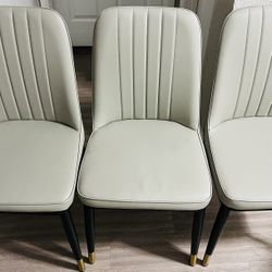 3 Dinner Table Chairs ( Leather)