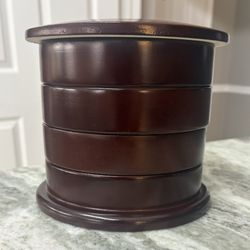Wooden 4 Tier Home Swivel Jewelry Box 