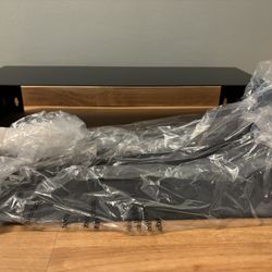 2 Sets Of Black Metal Shelves 