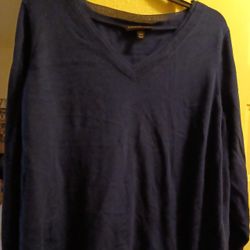 Woman's 22-24 Blue V-neck Lane Bryant Sweater 