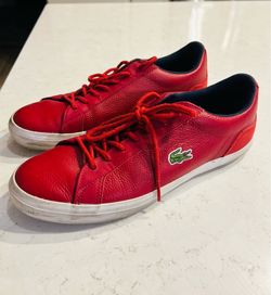 Lacoste Red Leather Sneakers