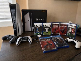 PS5 Disc Edition Bundle – 3 Controllers + 7+ Games 🎮