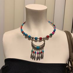 Indigenous Tribe Adorable Silver-Tone Necklace
