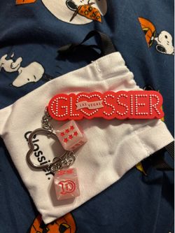 glossier Las Vegas keychain