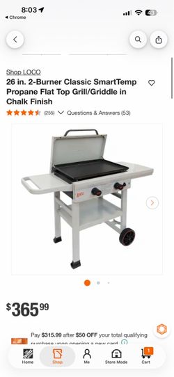 LOCO 26-Inch 2-Burner Propane Flat Top Griddle
