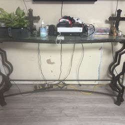Glass top Metal Entryway Table