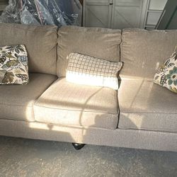 Sofa  With 2 End Tables And Pillows 