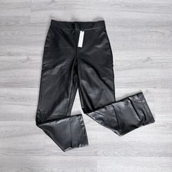 Sanctuary NWT BLACK FAUX LEATHER CROPPED PULL ON PANTS SIZE SMALL Nordstrom Macy