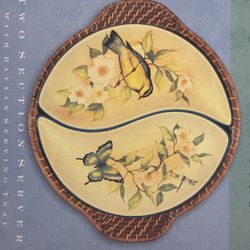 morning song two section server with tray