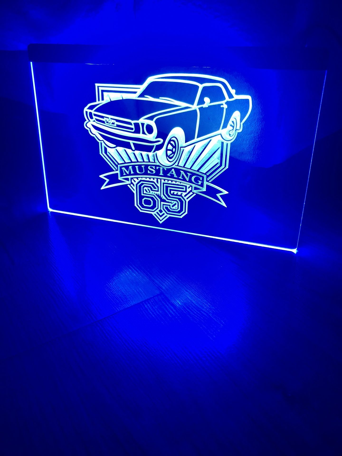 FORD MUSTANG LED NEON BLUE LIGHT SIGN 8x12