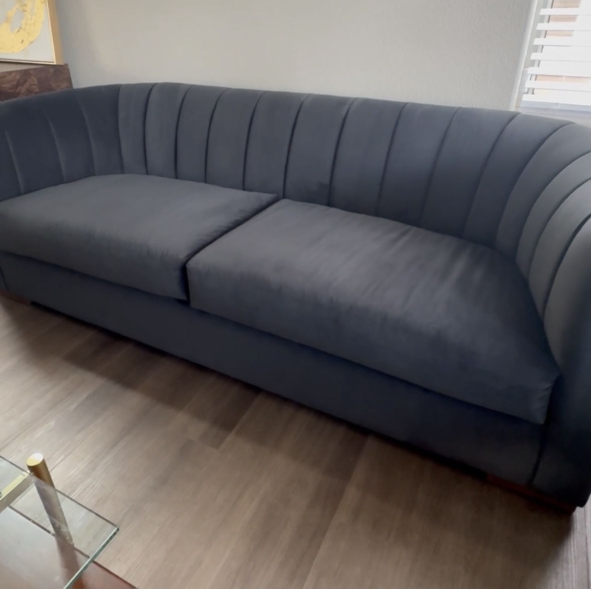 Charcoal Velvet Sofa 