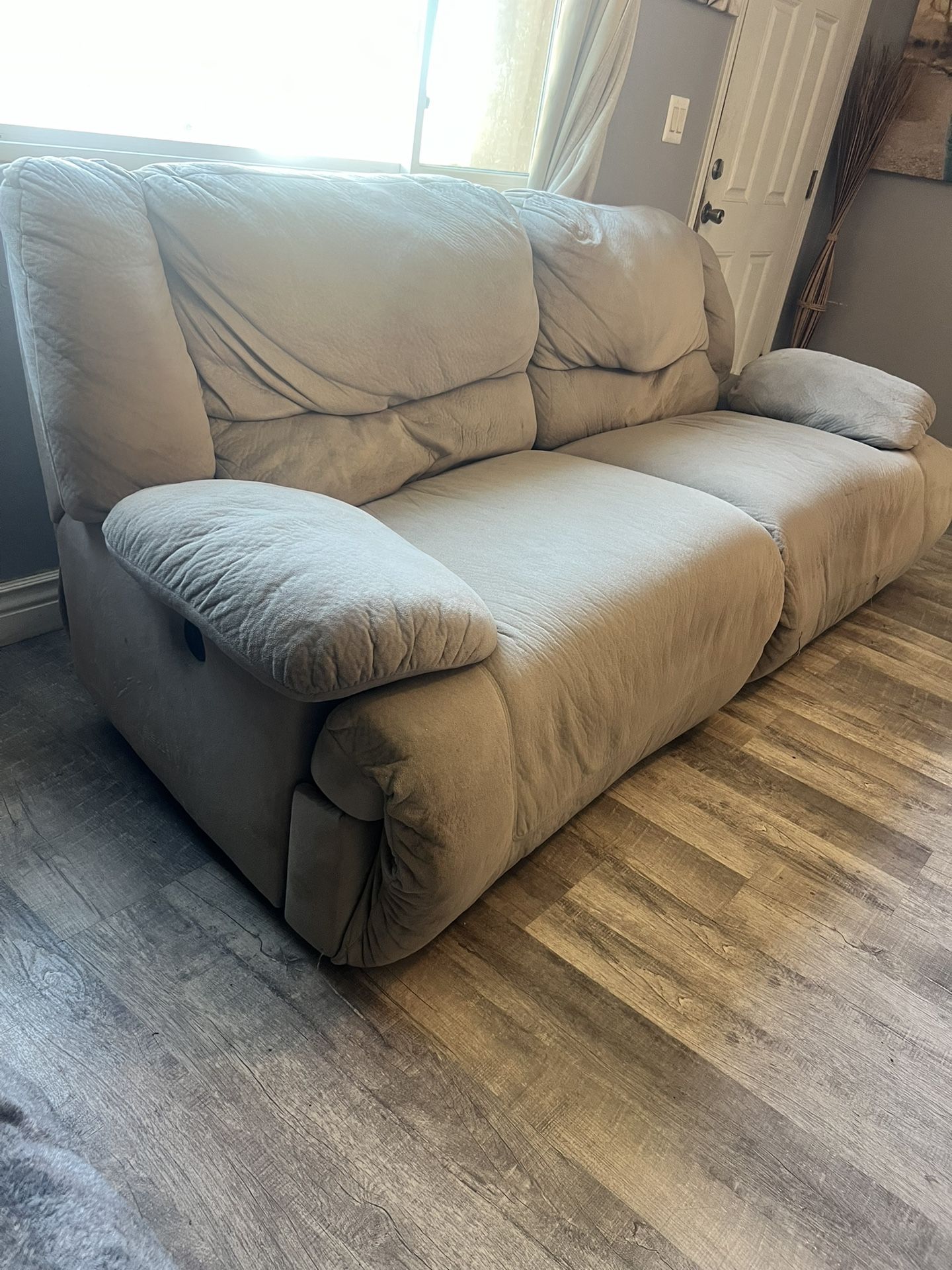 Beige Reclining Couch