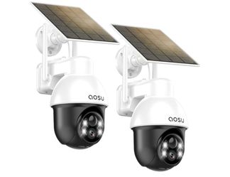 AOSU Solar Camera Security Outdoor - Security Cameras Wireless Outdoor with 360° Panoramic View, Human Auto Tracking, 2K Night Vision, Compatible with