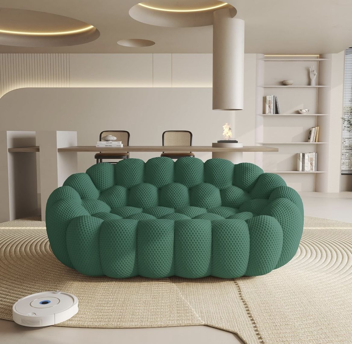 Bubble Sofa Couch,79'' Modern Curved Sofas for Living Room, 2 Seater LoveSofa Lazy Floor Sofa, Large Bean Bag Chair,Deep Seat Floor Sofas Chair Lounge