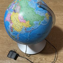 9" Illuminated Educational Kids World Globe