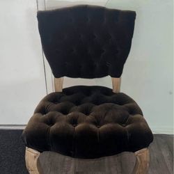 Vintage Style Velvet Dark Brown upholstery 