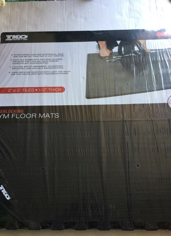 TKO INTERLOCKING GYM FLOOR MATS NEW 4PC SET