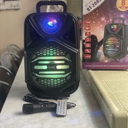 8” Bluetooth Rechargeable Speaker With Microphone & LED Party Ligths 🔊🎶🎤
