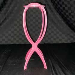 Pink Hair Wig Stand