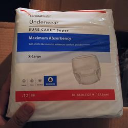 Case of adult diapers 4 pack