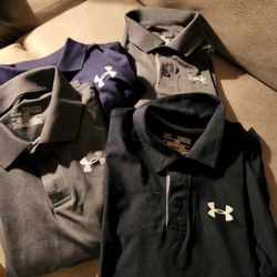 BRAND NEW LOOKING UNDERARMOR COLLARED SHIRTS,  UNIFORM TYPE FOR SCHOOL. Boys Size Med