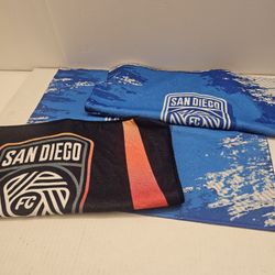 Lot of 3 SDFC Fan Towels – San Diego FC Soccer Rally Towels – MLS Supporter Collectibles