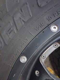 35x12.50R20LT Mud Terrain Tire on Wheel