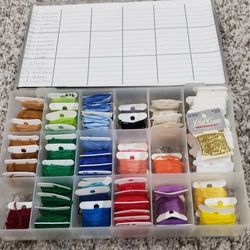 Craft String "Needle Craft/ Embroidery Floss" 100s of Yards with Organizing Container $10 for ALL 